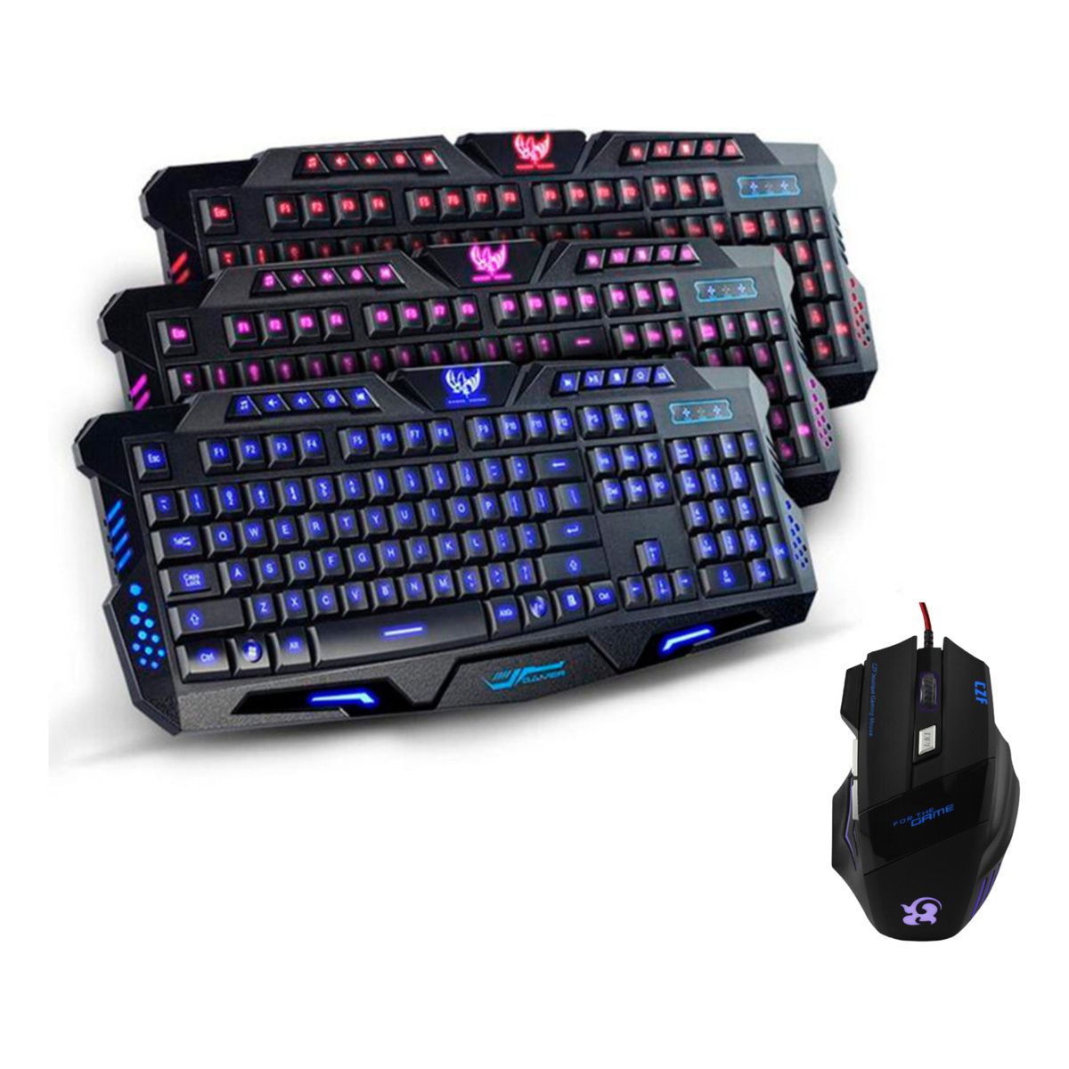 NEOTEK - Set Gamer Pro Teclado M200 RGB y Mouse con 7 Botones