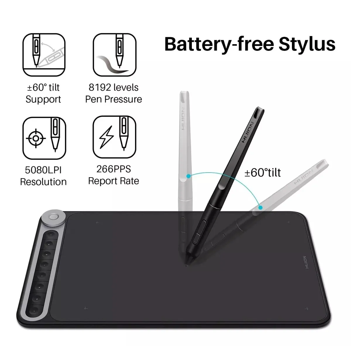 HUION - Tableta Digitalizadora Inalambrica Huion Inspiroy Q620m 10x6