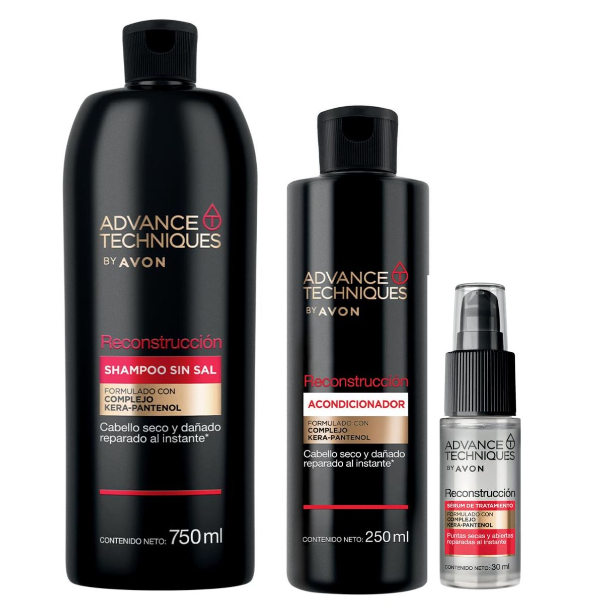 AVON - Set Shampoo acondicionador tto Sin Sal Cabello Seco Reconstrucción