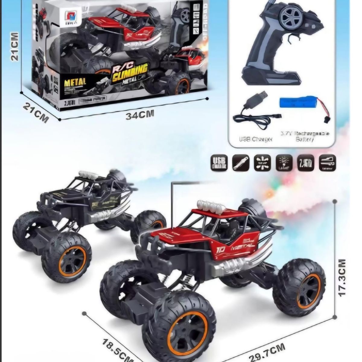 GENERICO - Carro todo terreno 4x4 juguete niña niños con humo negro