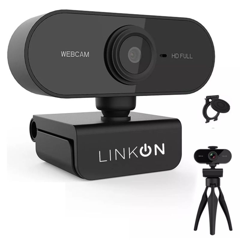 GENERICO - Webcam Camara Web Fullhd 1080p Usb Microfono Tripode Color Negro
