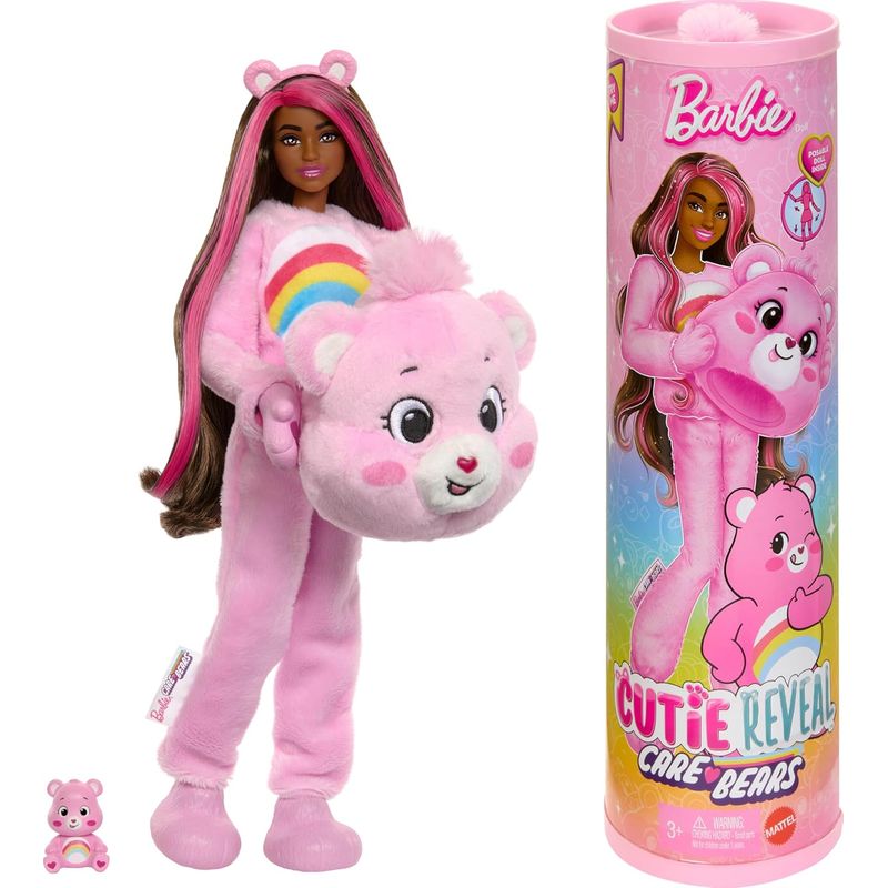 BARBIE - Muñeca Barbie Cutie Reveal Care Bears Osita Cariñosa Rosa