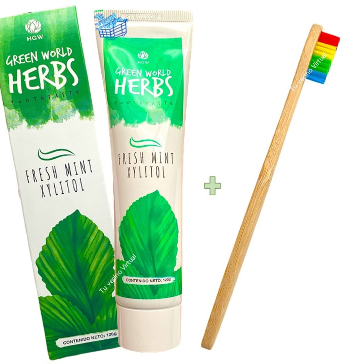 HEALTHY AMERICA - Pasta Dental Herbal Hgw Natural + Cepillo Dental Bambu Ecologico