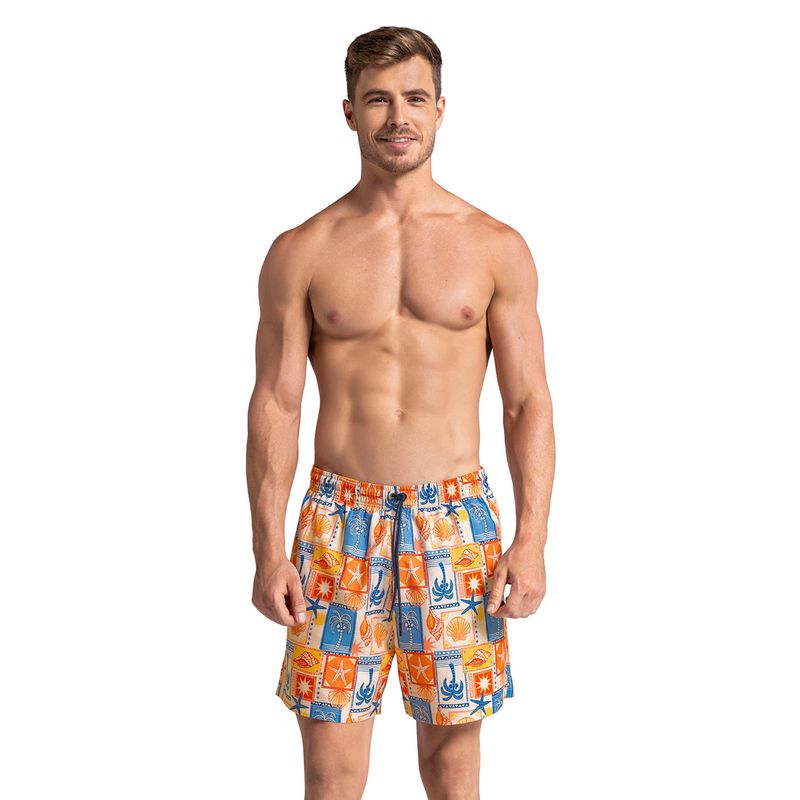 LEO - Pantaloneta de baño masculina con práctico bolsillo al lado derecho
