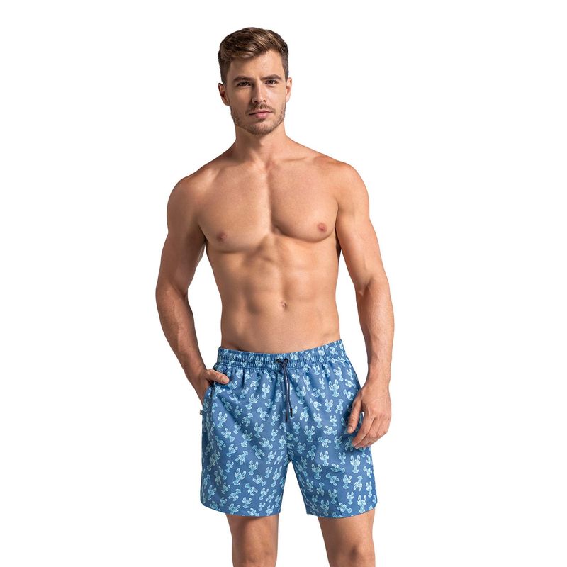 LEO - Pantaloneta de baño masculina con práctico bolsillo al lado derecho