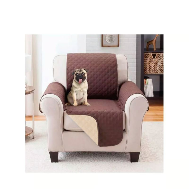 GENERICO - Funda Cobertor ,cubre Sofa Protector Reversible 1 Cuerpo Color Marrón