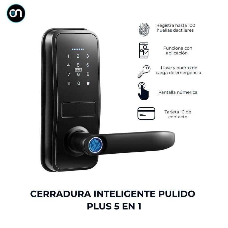 GENERICO - Cerradura Digital Inteligente 5 en 1 Wifi Y Huella tuya Pulido plus