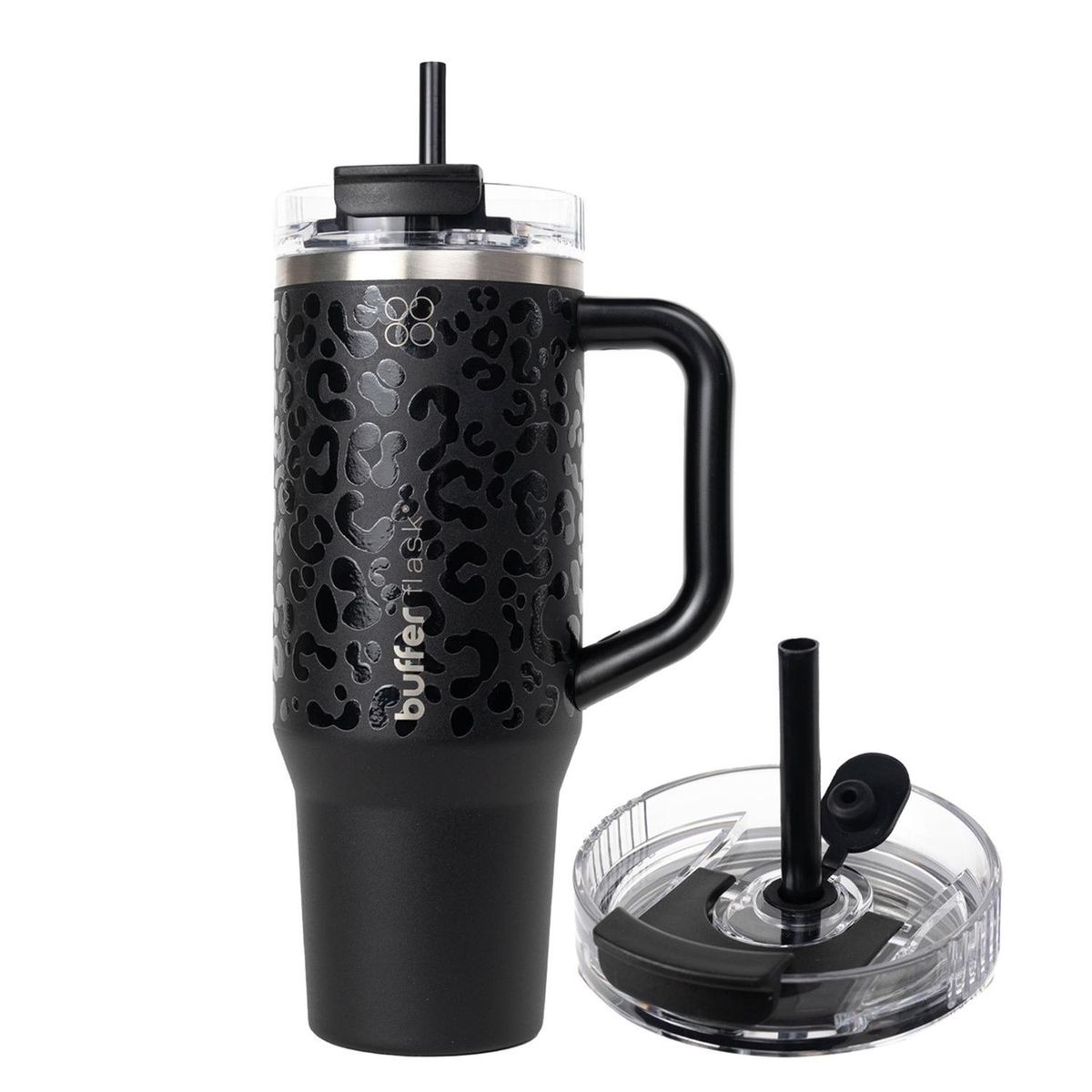 BUFFER FLASK - Termo Vaso Termico 1.2 lt Buffer Acero Inox + Pitillo - Negro