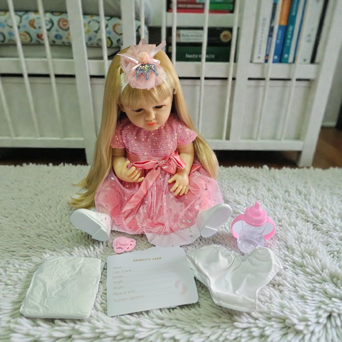 GENERICO - Muñeca realista con sonido 55 cm,interactua juguete niñas