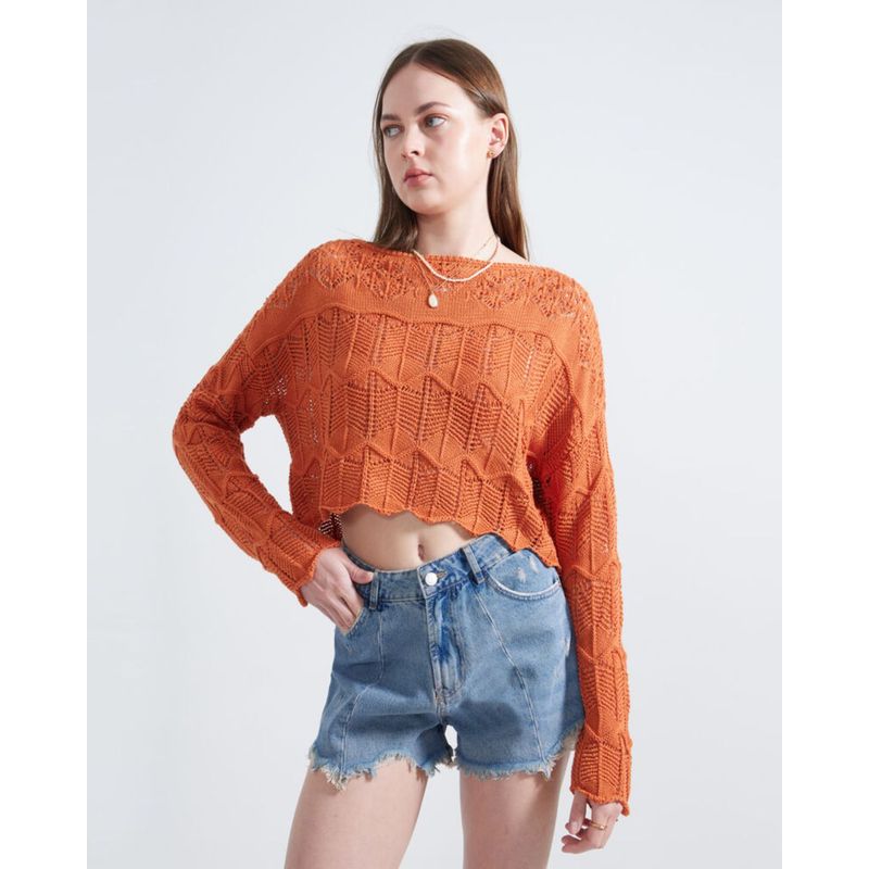 SEVEN SEVEN - Saco Para Mujer Cuello Redondo Color Naranja Marca Seven Seven #28330642