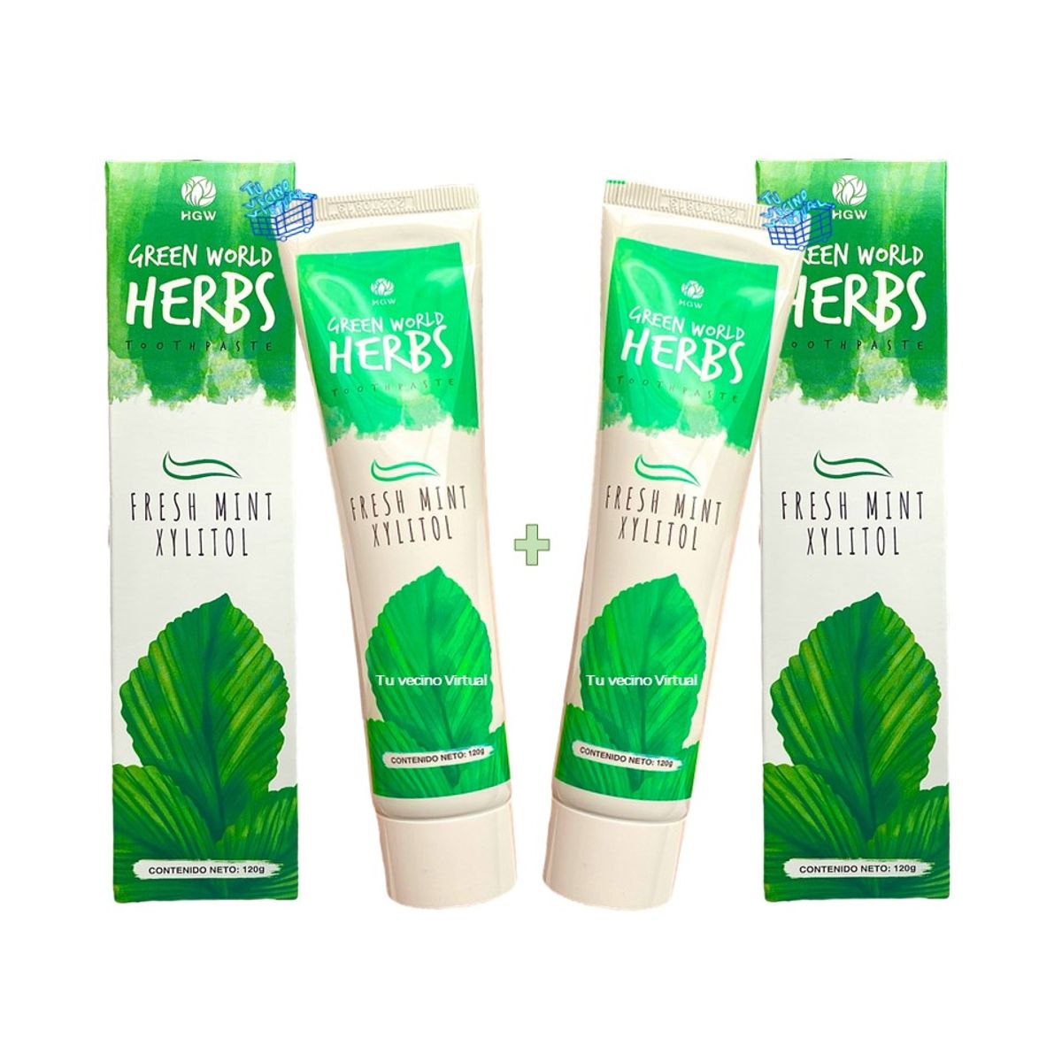 HEALTHY AMERICA - 2 Pastas Dentales Herbal Hgw Natural