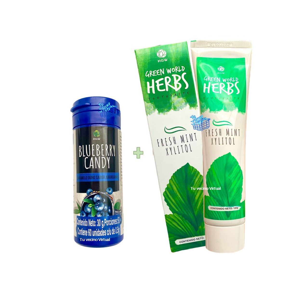 HEALTHY AMERICA - Pasta Dental Herbal Natural y Blueberry Candy Arandanos Hgw