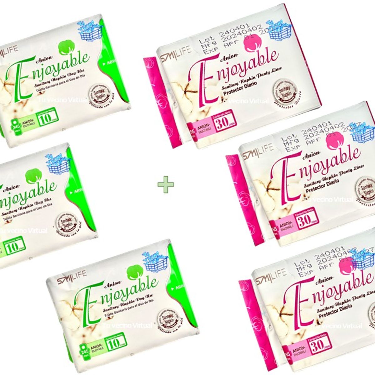 VARIOS - Toallas Sanitaria Turmalina y Protectores Diarios 30 Unid Hgw 2 Pak