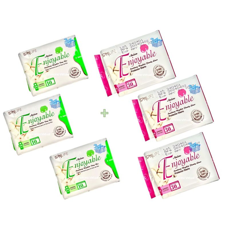 VARIOS - Toallas Sanitaria Turmalina y Protectores Diarios 30 Unid Hgw 2 Pak