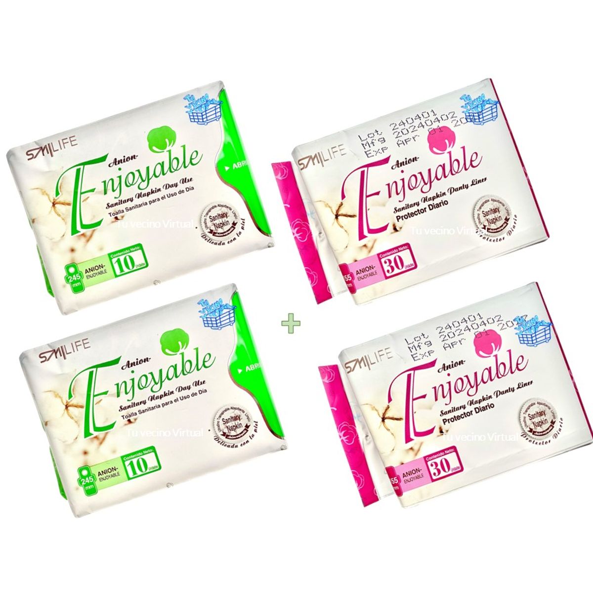 VARIOS - Toallas Sanitaria Turmalina y Protectores Diarios 30 Unid Hgw