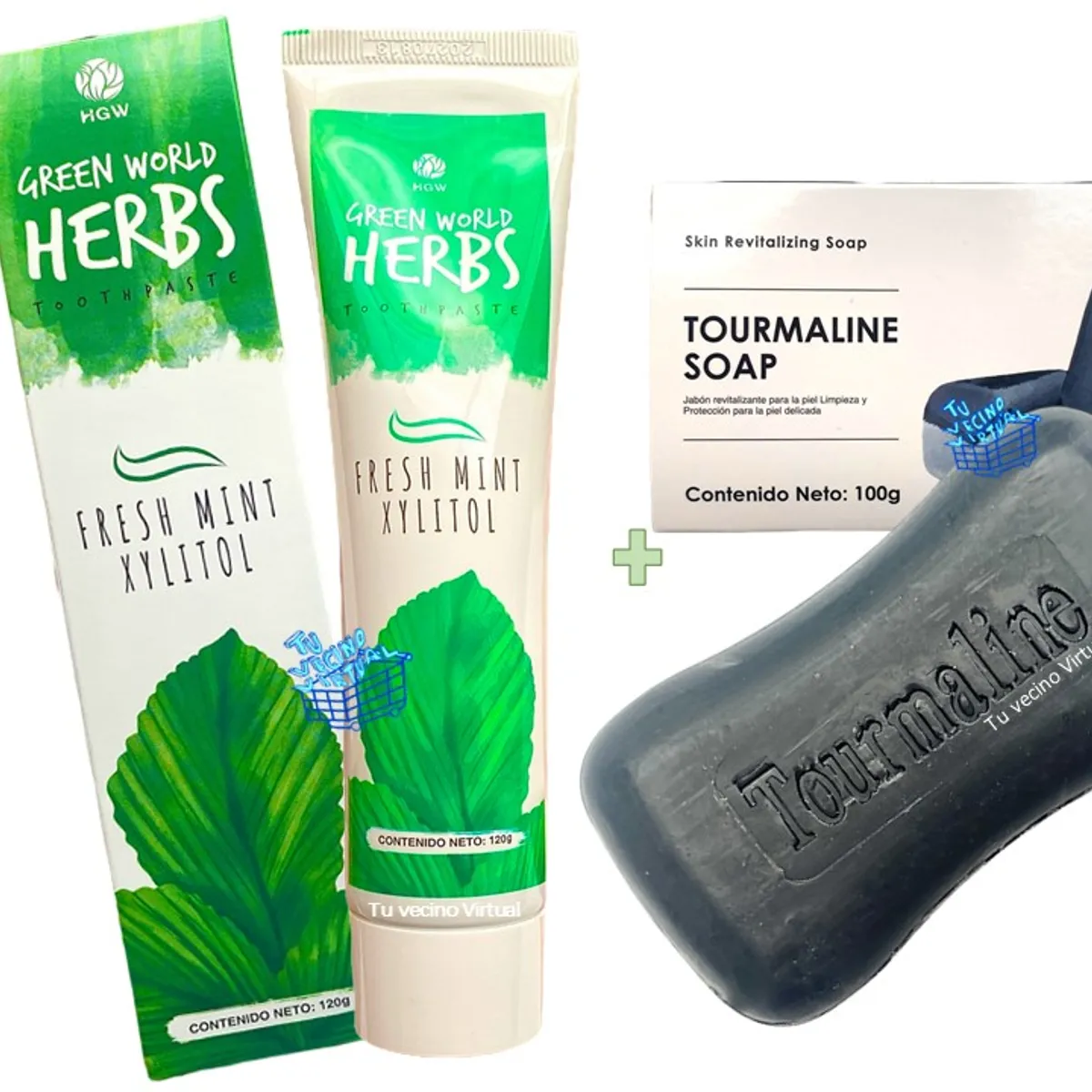 HEALTHY AMERICA - Pasta Dental Herbal Natural y Jabón Turmalina Hgw