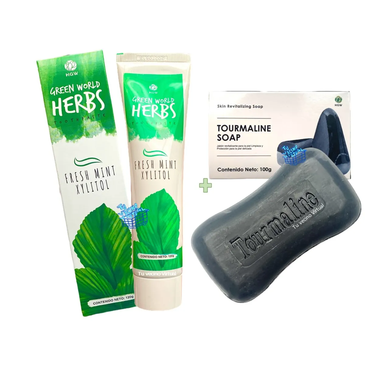 HEALTHY AMERICA - Pasta Dental Herbal Natural y Jabón Turmalina Hgw