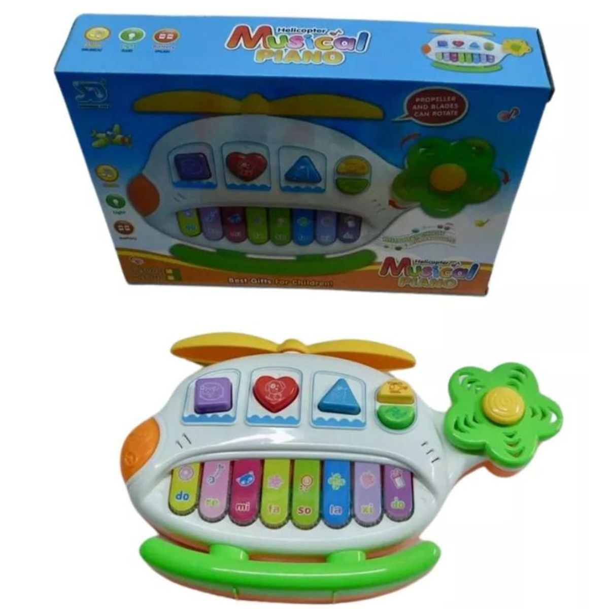 MAZUGI - Piano Organeta Helicóptero Avión Animales Nota Musicales