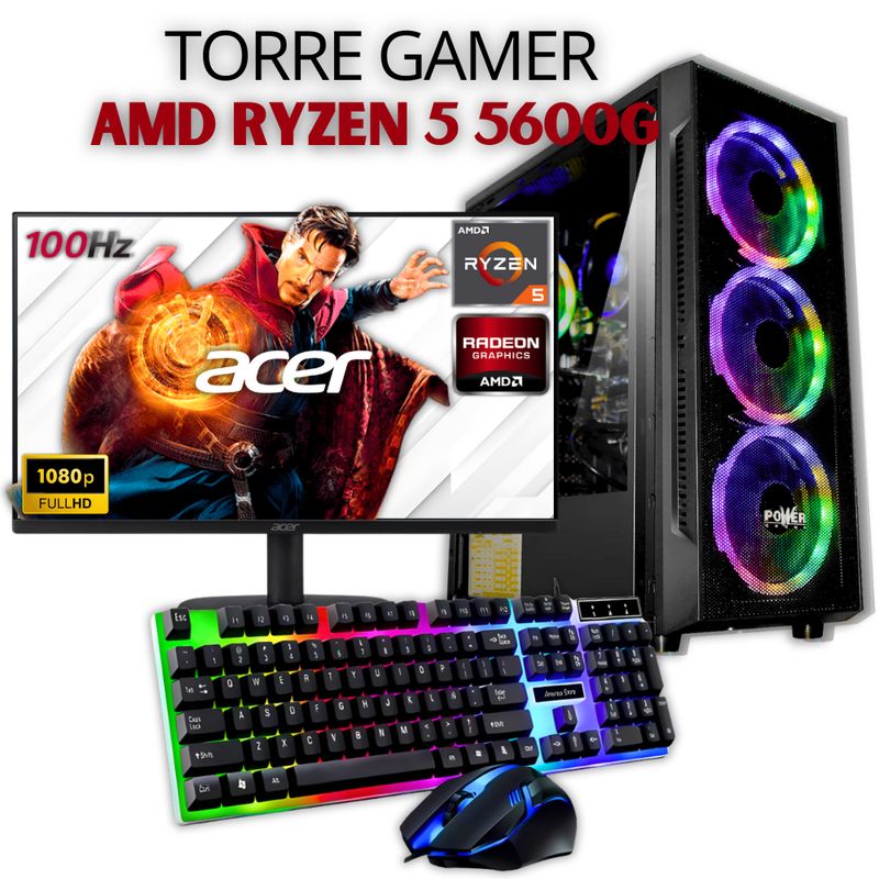 AMD - TORRE GAMER RYZEN 5 5600G /RAM 32GB /SSD 512GB /BOARD A520M/ RADEON VEGA 7