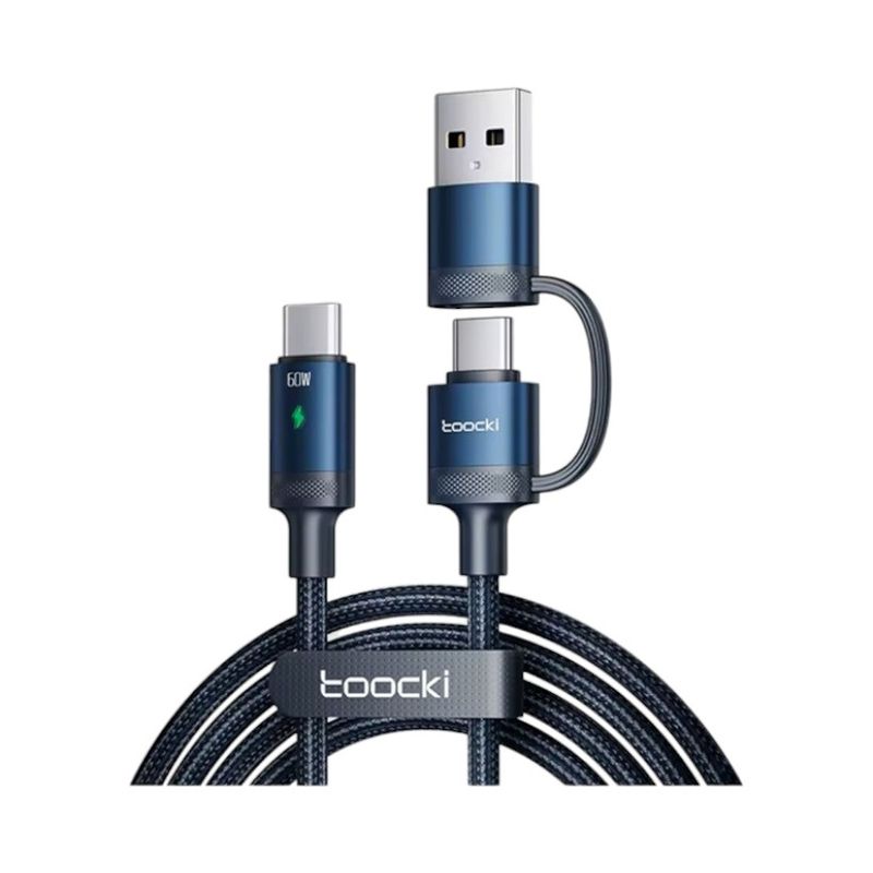 GENERICO - Cable Toocki De Carga Rapida Usb 2 En 1 Pd 60w Tipoc A Tipoc