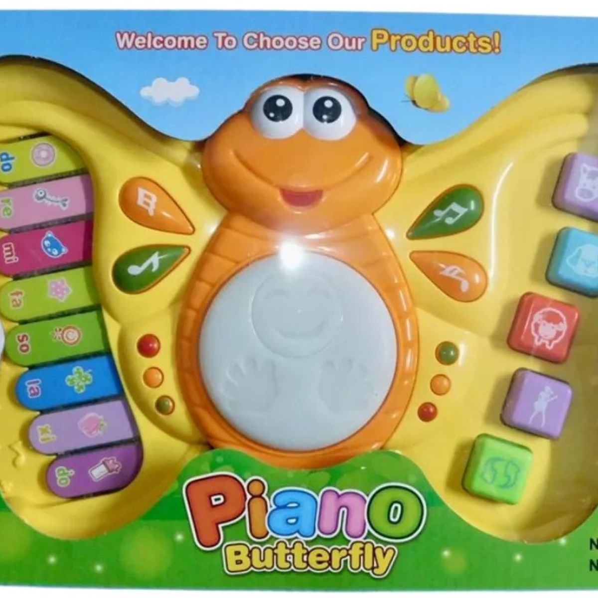 MAZUGI - Juguete Piano Musical Mariposa Didáctico Bebe Luces Sonido