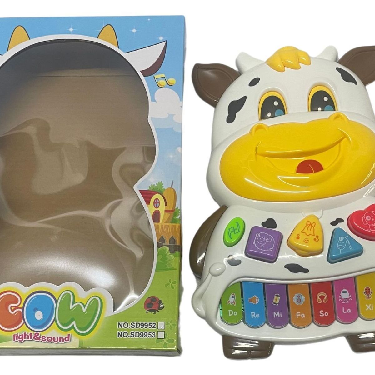 MAZUGI - Piano Vaca Grande Juguete Sonido Nota Musicales