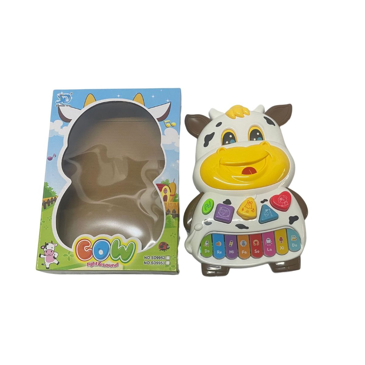 MAZUGI - Piano Vaca Grande Juguete Sonido Nota Musicales