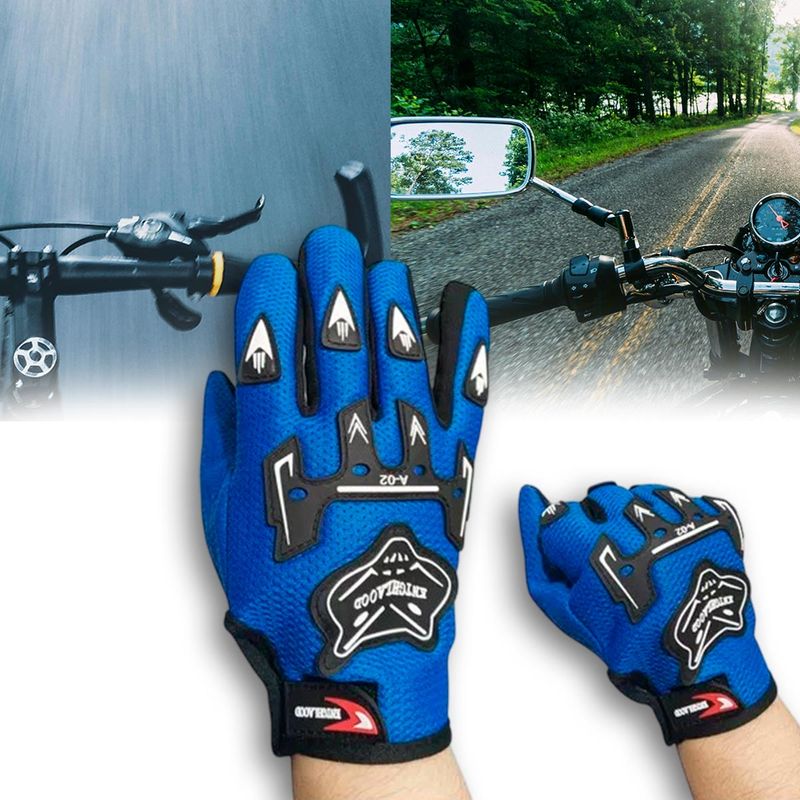 COMPRALOENCASA COM - Guantes moto ciclismo protección Azul nudillos a02AZ