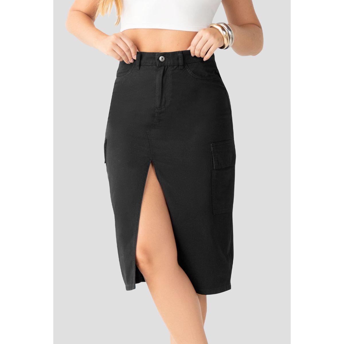 MARKETING PERSONAL - Falda Larga Mujer Negro Mp 104145