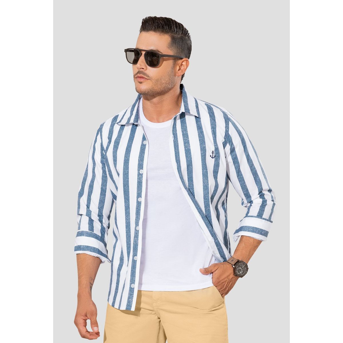MARKETING PERSONAL - Camisa Hombre Estampado Mp 106141