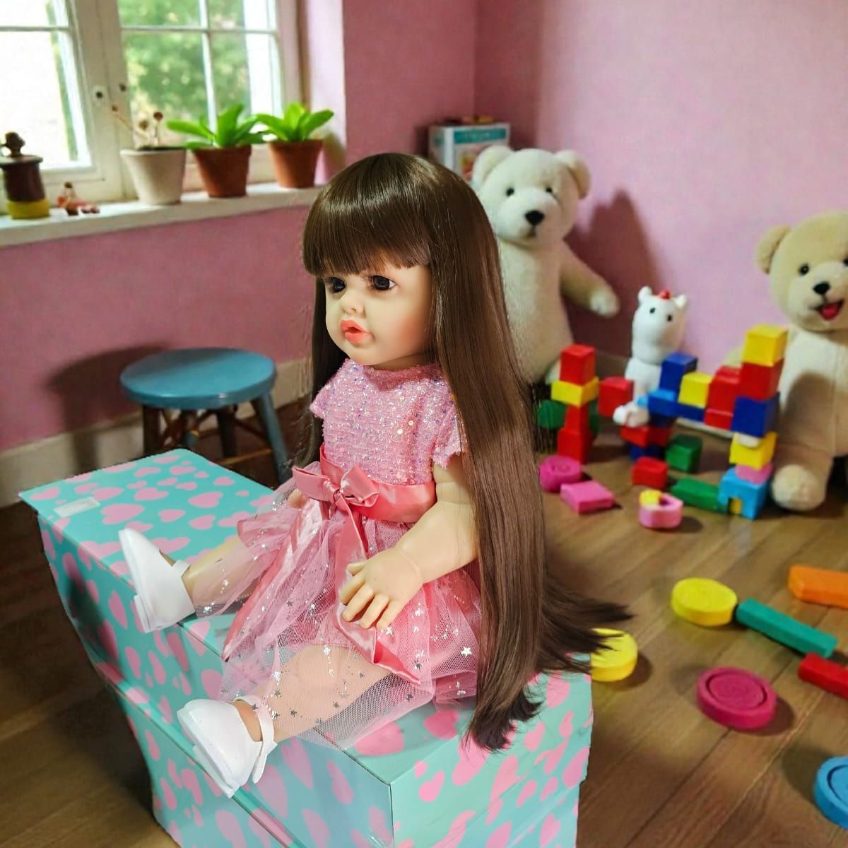 GENERICO - Muñeca realista con sonido 55 cm,interactua juguete niñas