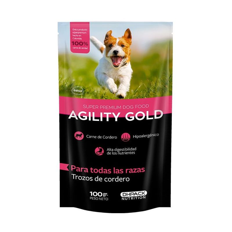 ITALCOL - Agility Gold Humedo Trozos Cordero Perros Adultos 100G