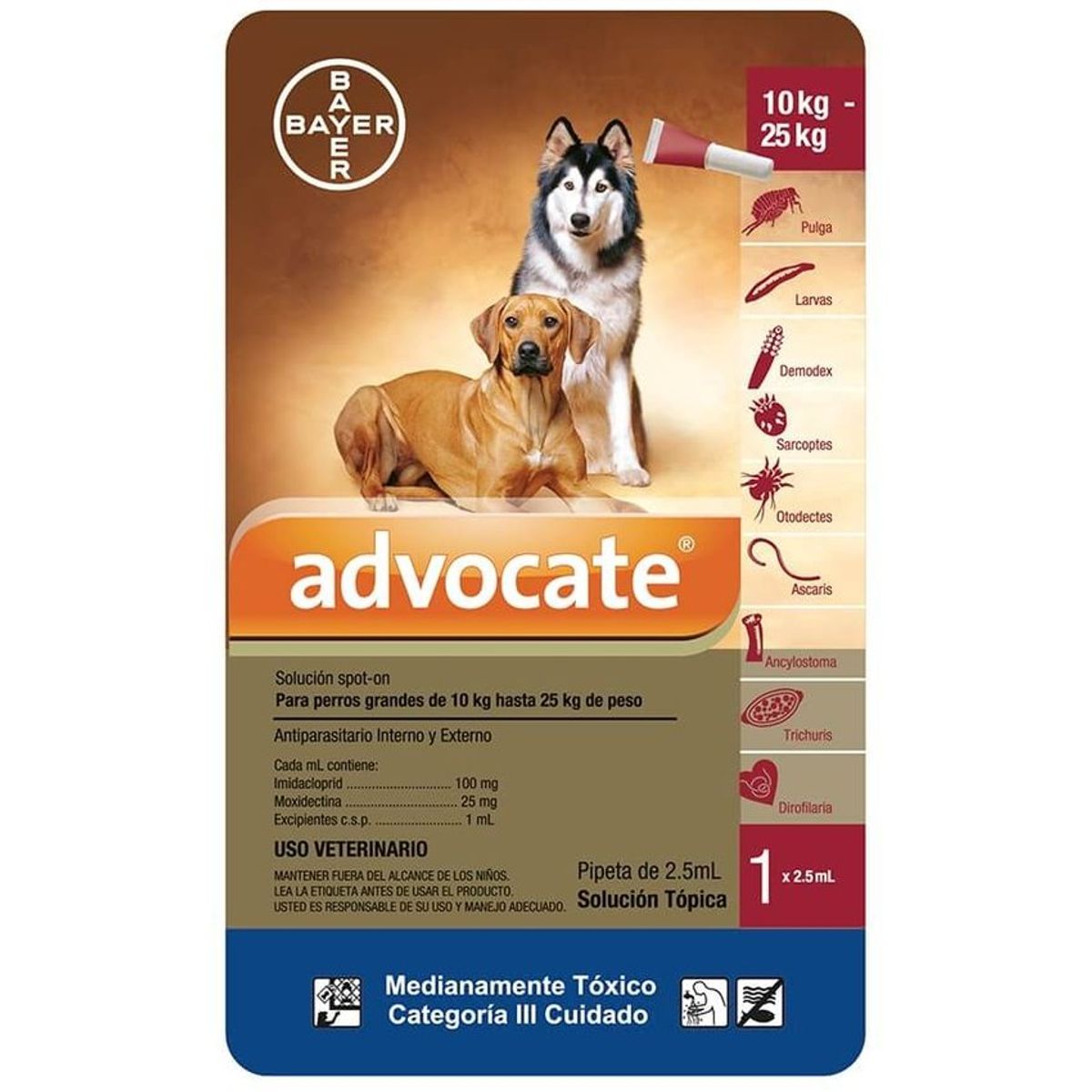 BOEHRINGER INGELHEIM - Advocate Antiparasitario Perros 101 A 25Kg Pipeta 25Ml