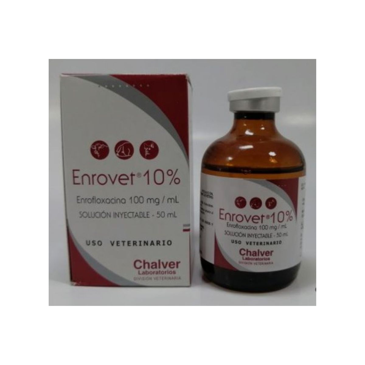 BOEHRINGER INGELHEIM - Enrovet 10 Antibiotico Inyectable Bovinos Porcinos Aves 50Ml
