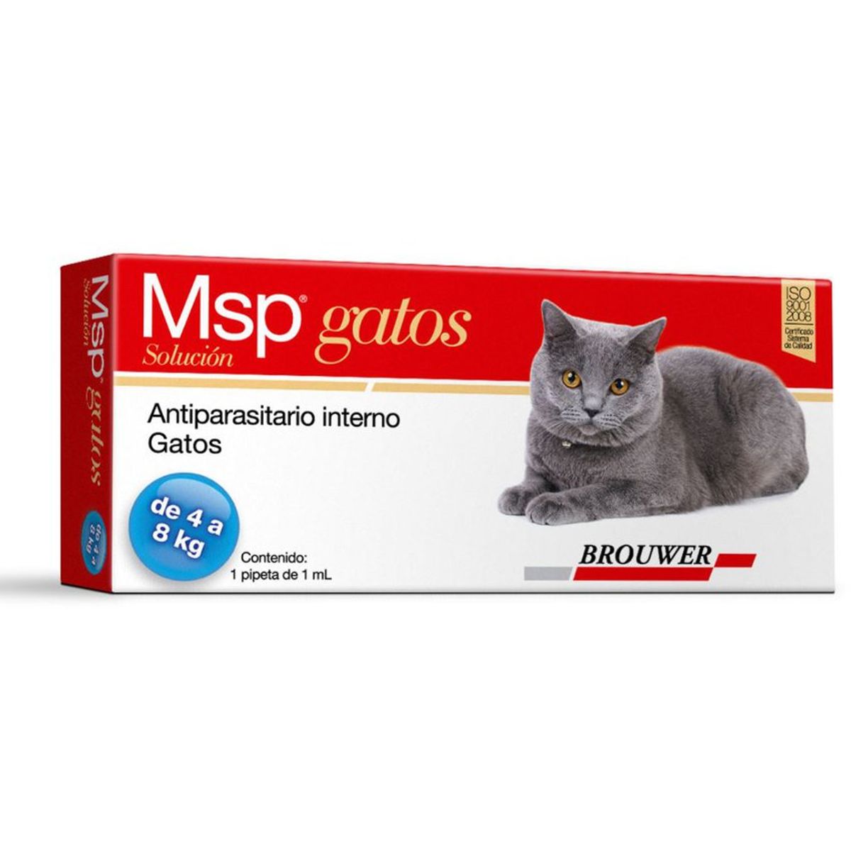 BOEHRINGER INGELHEIM - Msp Spot Antiparasitario Gatos 4 A 8Kg Pipeta 1Ml