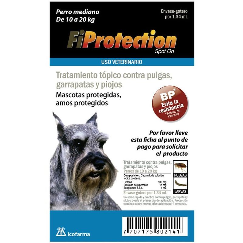 BOEHRINGER INGELHEIM - Fiprotection Control Pulgas Garrapatas Perros 10-20Kg 134Ml