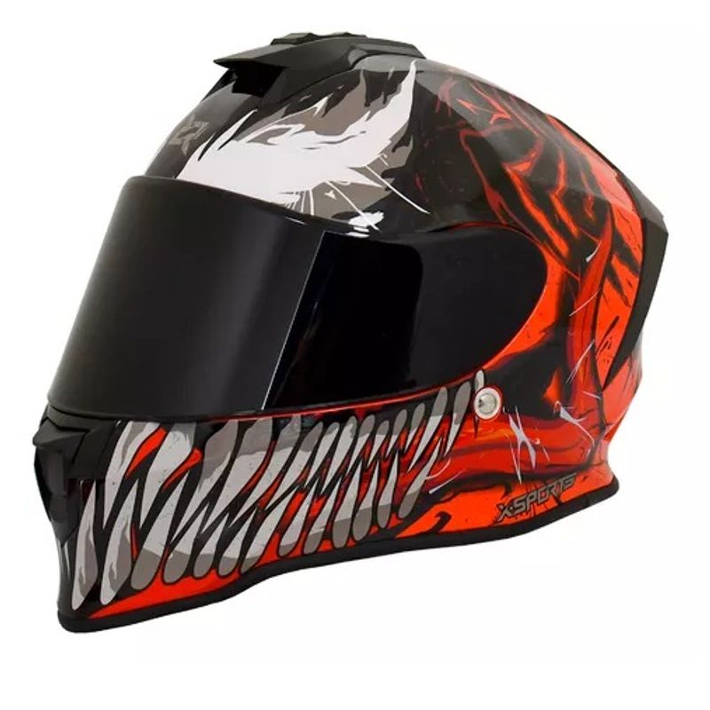 X SPORTS - Casco X-sports V151 Marvel Carnage +visor Oscuro Talla L