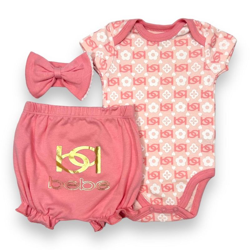 AMERICAN GENERICS - Conjunto 3 Pcs Ropa Para Bebe Niña 100% Algodon Bebe