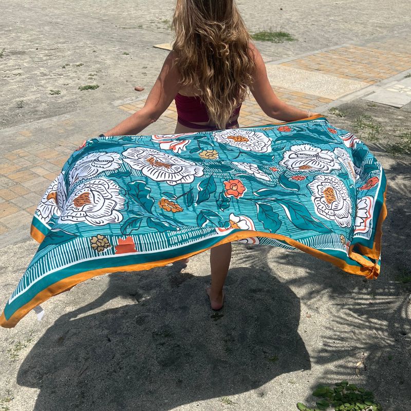 MANTARRAYA BEACHWEAR - PAREO ESTAMPADO SALIDA DE BAÑO PLAYA Y VERANO