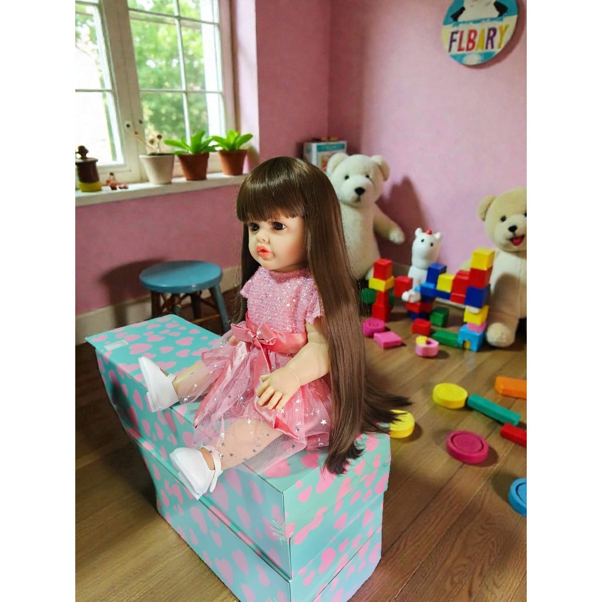 GENERICO - Muñeca realista con sonido 55 cm,interactua juguete niñas