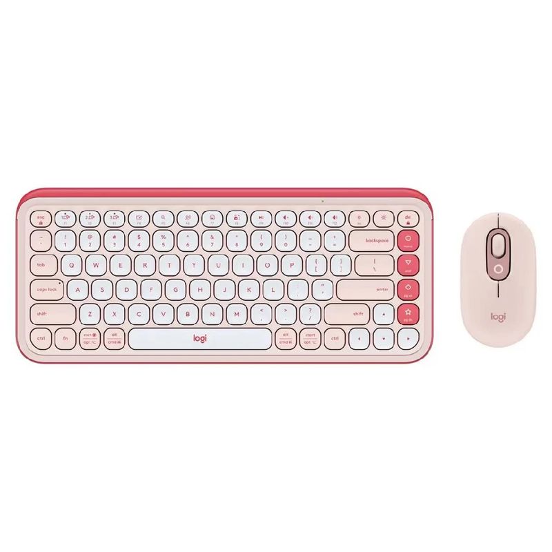 LOGITECH - Combo Teclado Y Mouse Bluetooth Logitech Pop Icon Rosado 920-013053
