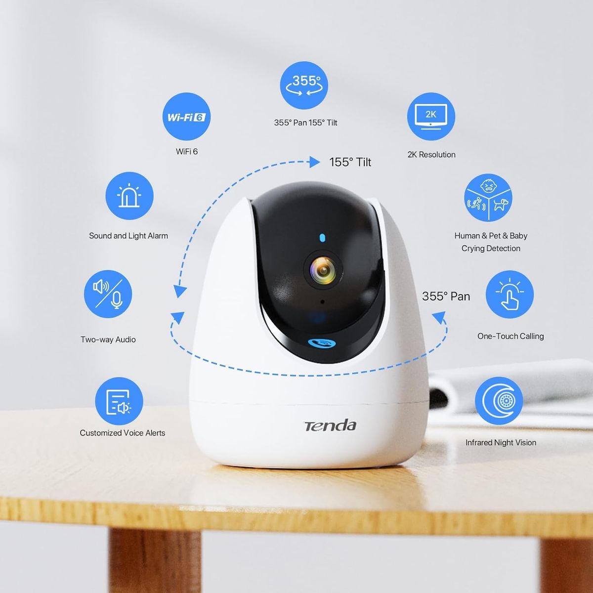 TENDA - Camara Tenda CP3 Pro 2K Wifi 6 Robotica Seguridad