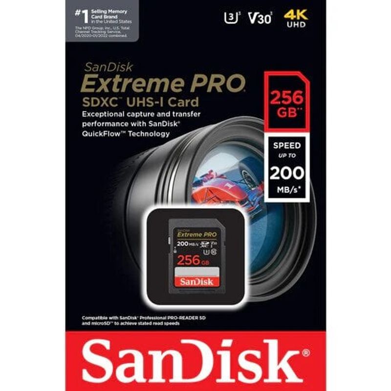 SANDISK - SD Card 256GB SanDisk Extreme PRO 200MBs