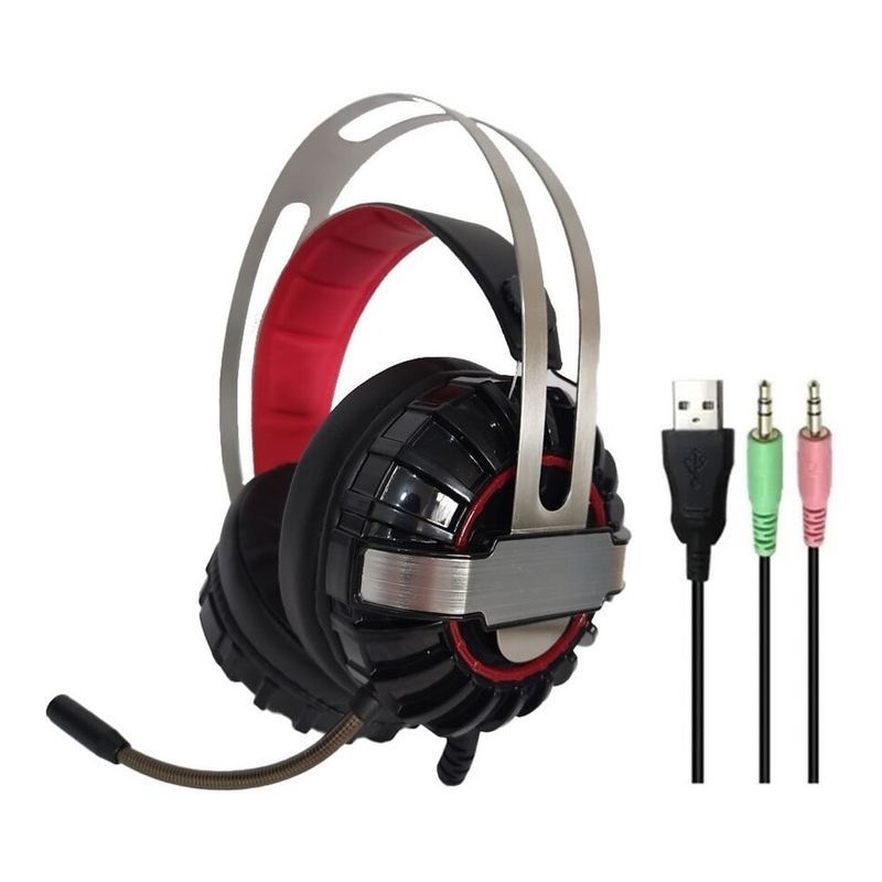 NEOTEK - LY806 Negro Diadema Gamer con Bajos Profundos y Micrófono