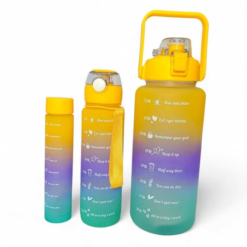 YOYOSO - SET DE 3 TERMOS DEGRADADO PLASTICO