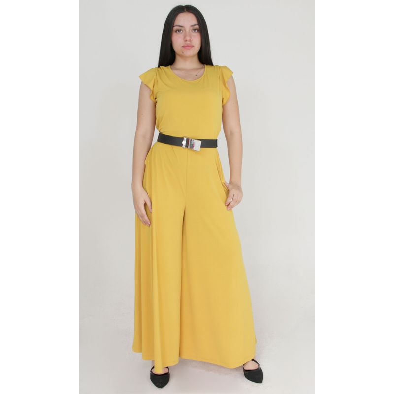 L Y H - Enterizo Para Mujer Manga Corta Ocre Marca L&H