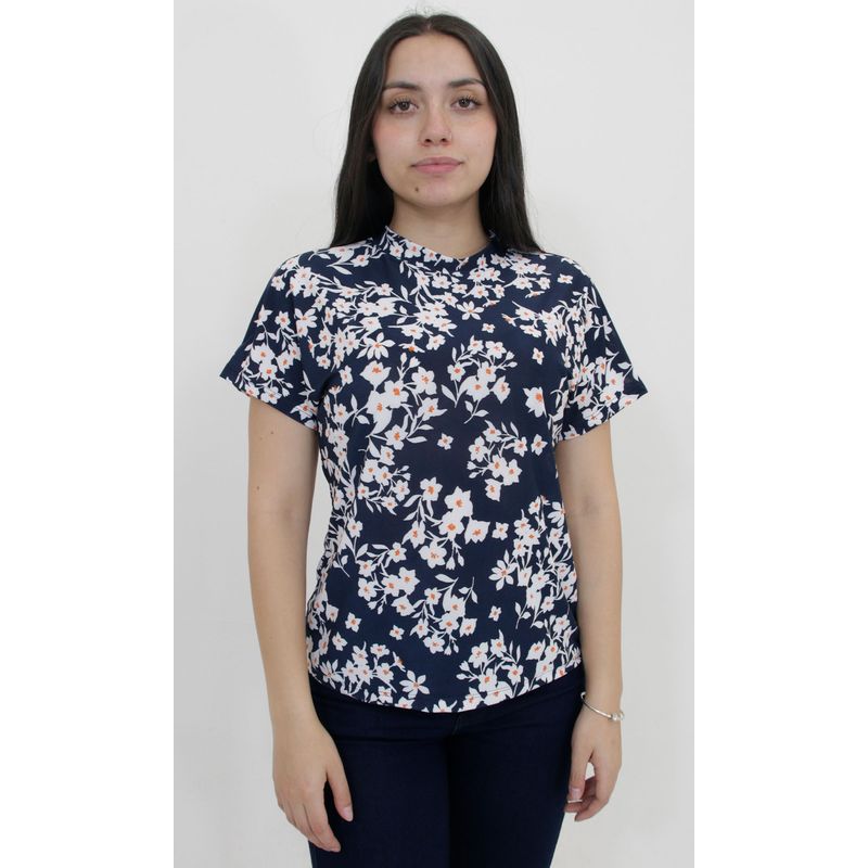 L Y H - Camiseta Para Mujer Manga Corta Azul Marca L&H