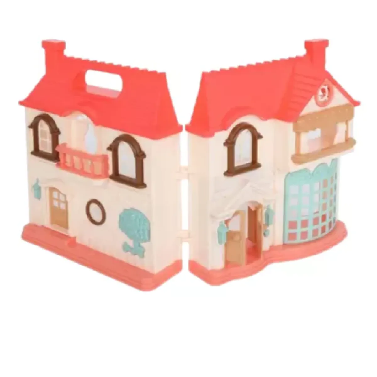 GENERICO - CASA DE MUÑECAS DE DOS PARTES CON ACCESORIOS KB99-53