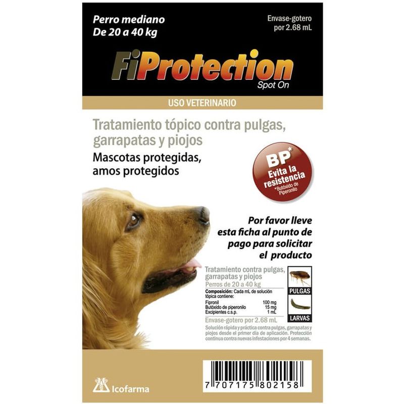 BOEHRINGER INGELHEIM - Fiprotection Control Pulgas Garrapatas Perros 20-40Kg 268Ml