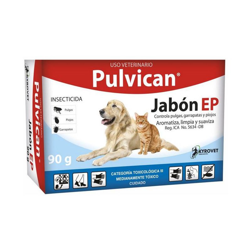 BOEHRINGER INGELHEIM - Pulvican Jabon Control Pulgas Garrapatas Perros Gatos 90G